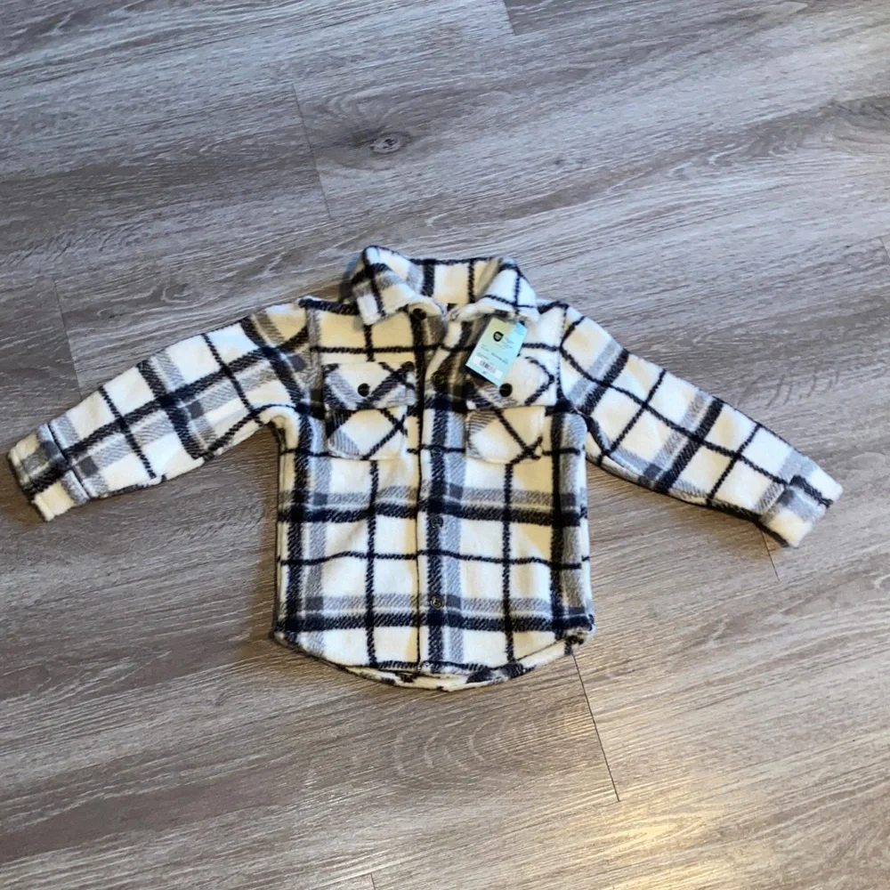 Okie dokie Kids Plaid Button Down Sweater